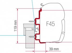 Fiamma F45 Awning Adapter Kit - Hymer Exsis 300cm